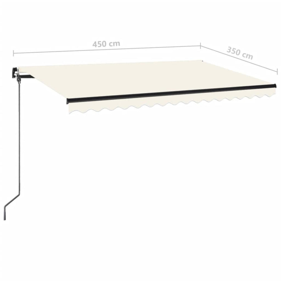 Luifel Handmatig Uittrekbaar Met Led Kleurig 450 x 350 cm Crème