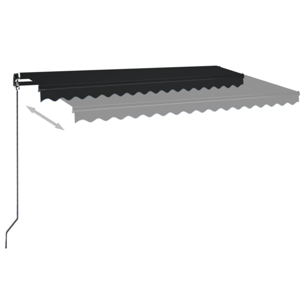 Luifel handmatig uittrekbaar met LED 450x350 cm antracietkleur 450 x 350 cm Antraciet