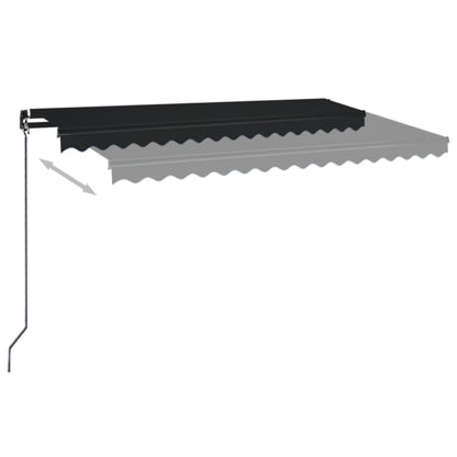 Luifel handmatig uittrekbaar met LED 450x350 cm antracietkleur 450 x 350 cm Antraciet