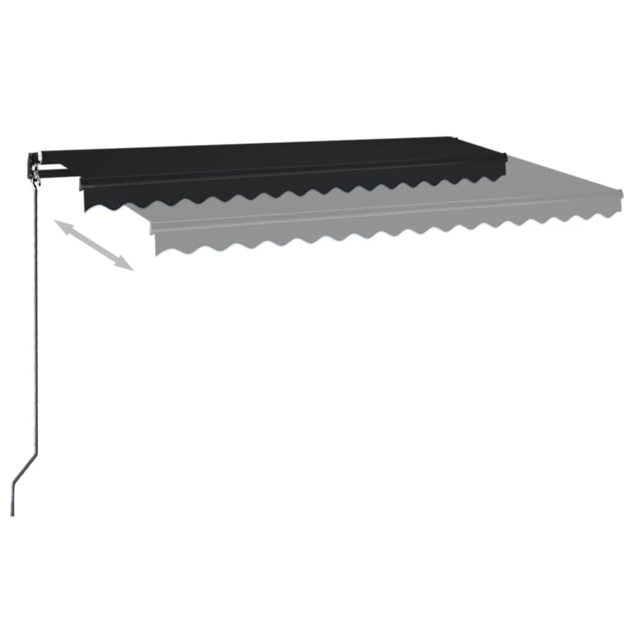 Luifel handmatig uittrekbaar met LED 450x350 cm antracietkleur 450 x 350 cm Antraciet