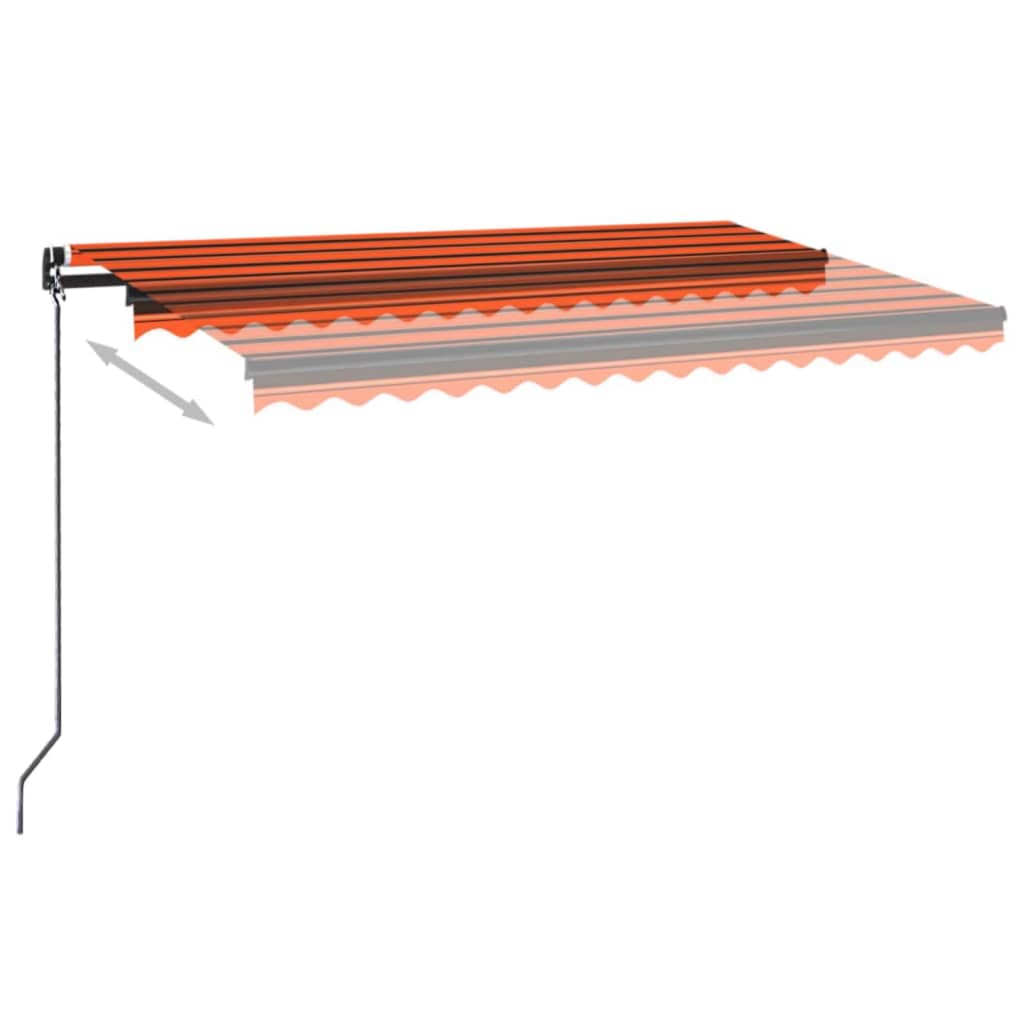 Luifel Handmatig Uittrekbaar Met Led Oranje En Bruin 450 x 350 cm Multikleur