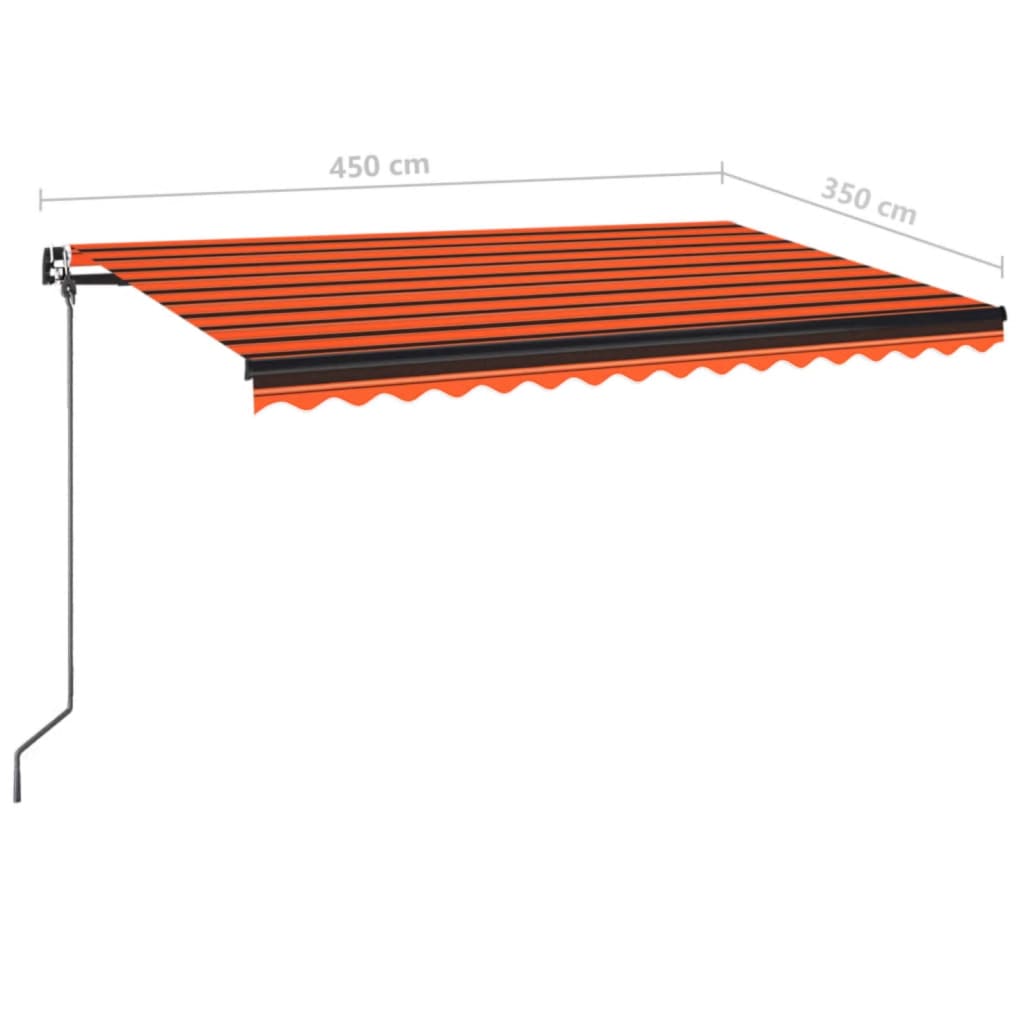 Luifel Handmatig Uittrekbaar Met Led Oranje En Bruin 450 x 350 cm Multikleur