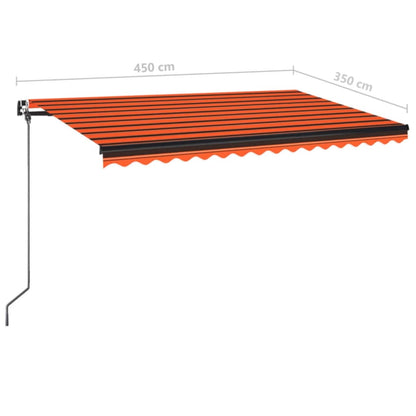 Luifel Handmatig Uittrekbaar Met Led Oranje En Bruin 450 x 350 cm Multikleur