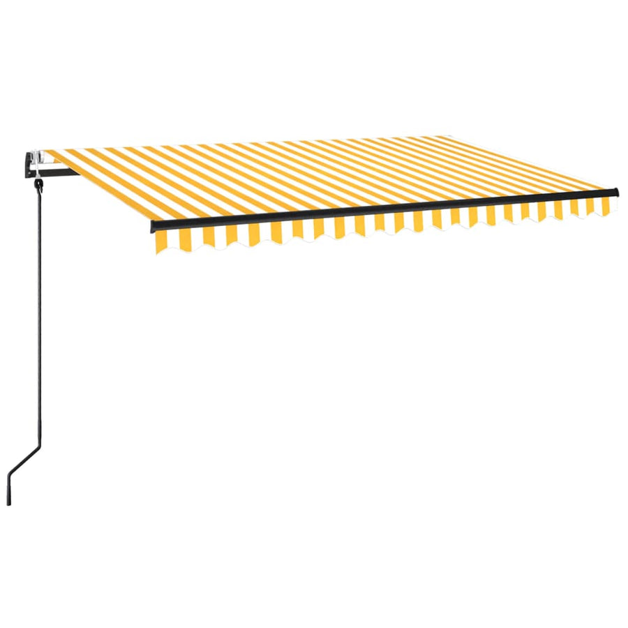 Luifel Automatisch Uittrekbaar 450 x 350 cm Geel en wit