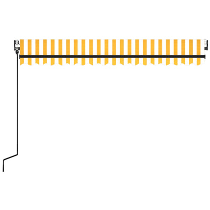 Luifel Automatisch Uittrekbaar 450 x 350 cm Geel en wit