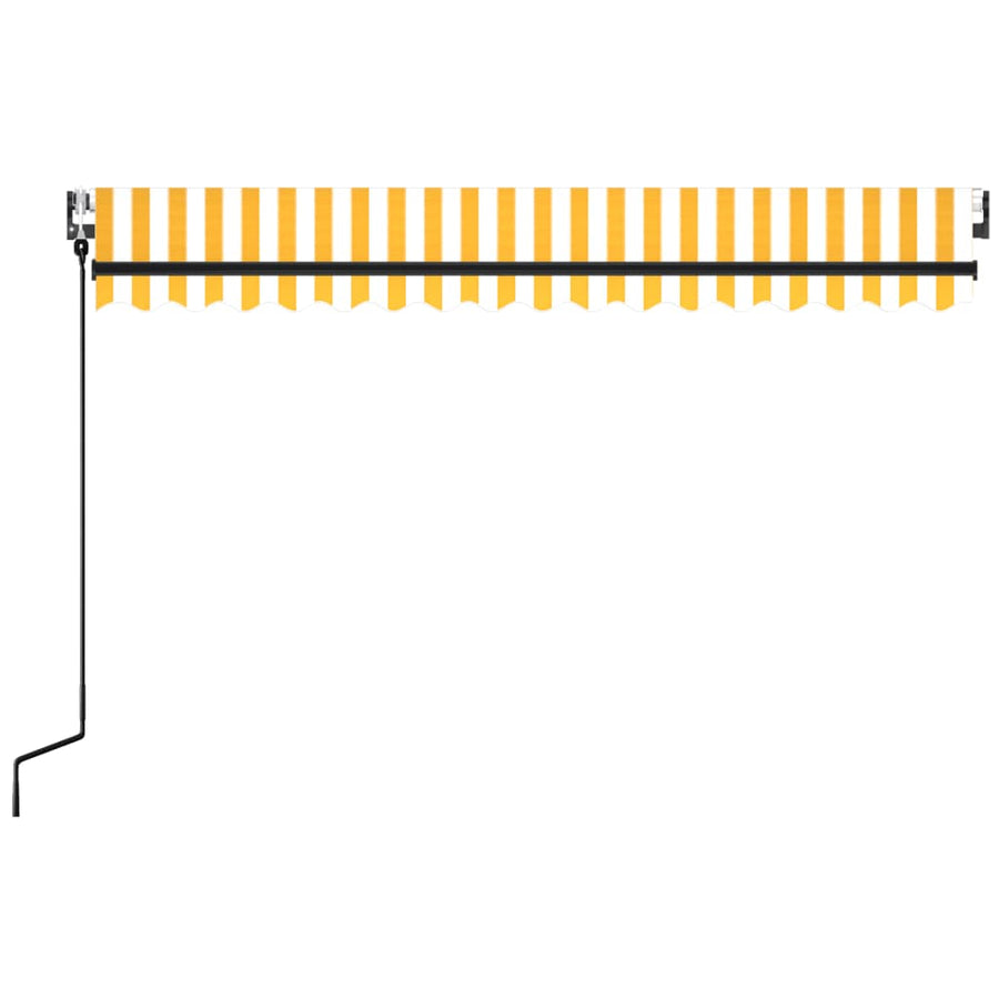 Luifel Automatisch Uittrekbaar 450 x 350 cm Geel en wit