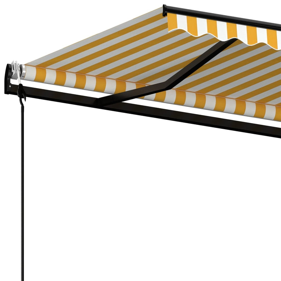 Luifel Automatisch Uittrekbaar 450 x 350 cm Geel en wit