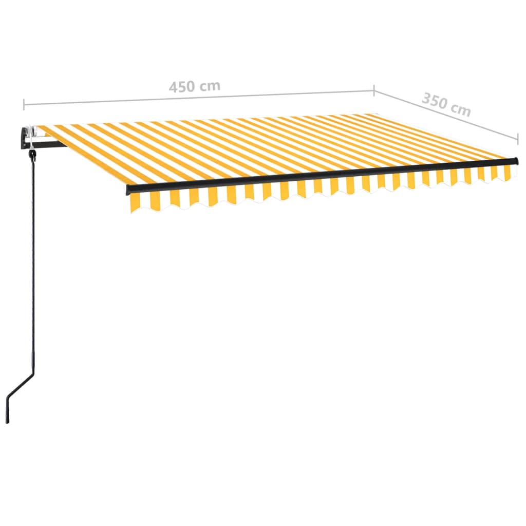 Luifel Automatisch Uittrekbaar 450 x 350 cm Geel en wit