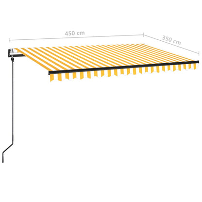 Luifel Automatisch Uittrekbaar 450 x 350 cm Geel en wit
