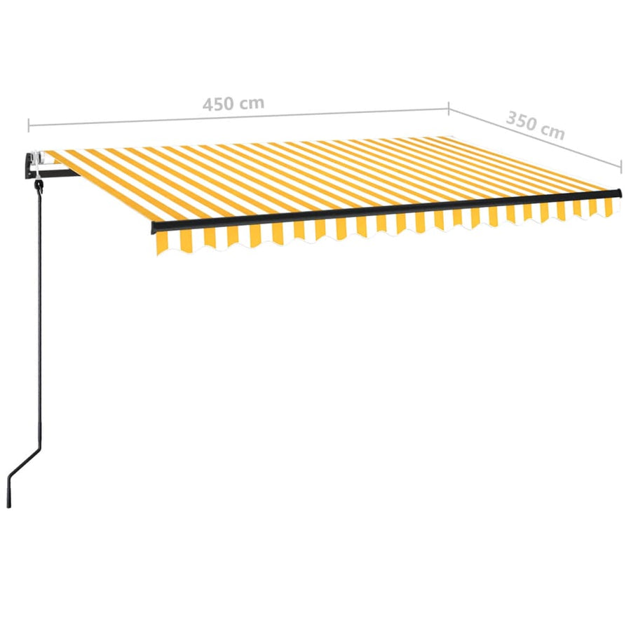 Luifel Automatisch Uittrekbaar 450 x 350 cm Geel en wit