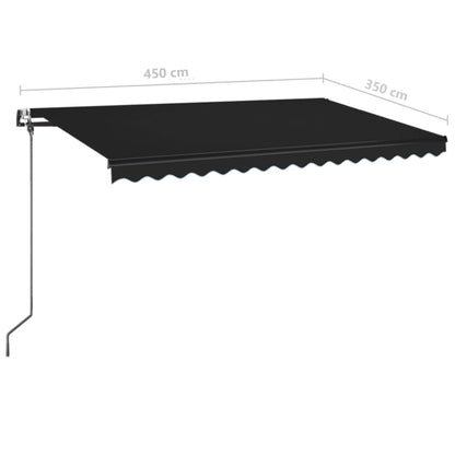 Luifel automatisch met LED en windsensor 450x350 cm antraciet 450 x 350 cm Antraciet