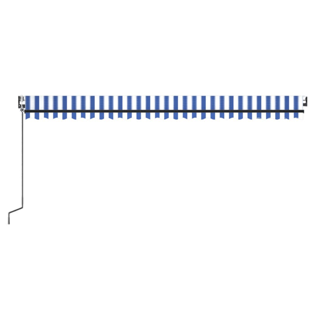 Luifel Automatisch Uittrekbaar 500 x 350 cm Blauw en wit