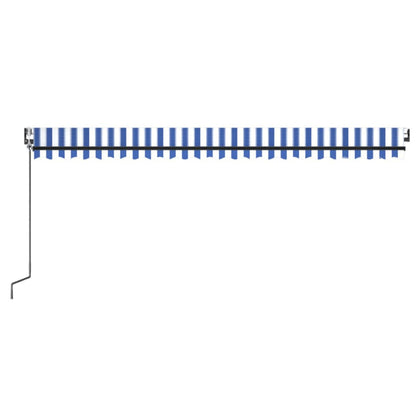 Luifel Automatisch Uittrekbaar 500 x 350 cm Blauw en wit