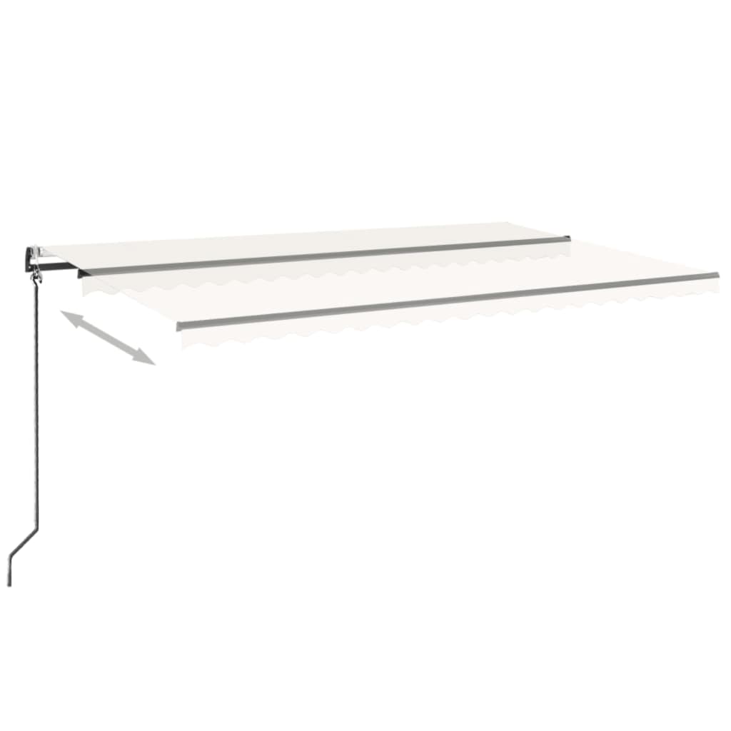 Luifel automatisch met LED en windsensor 500x350 cm crèmekleur