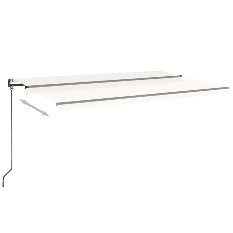 Luifel automatisch met LED en windsensor 500x350 cm crèmekleur