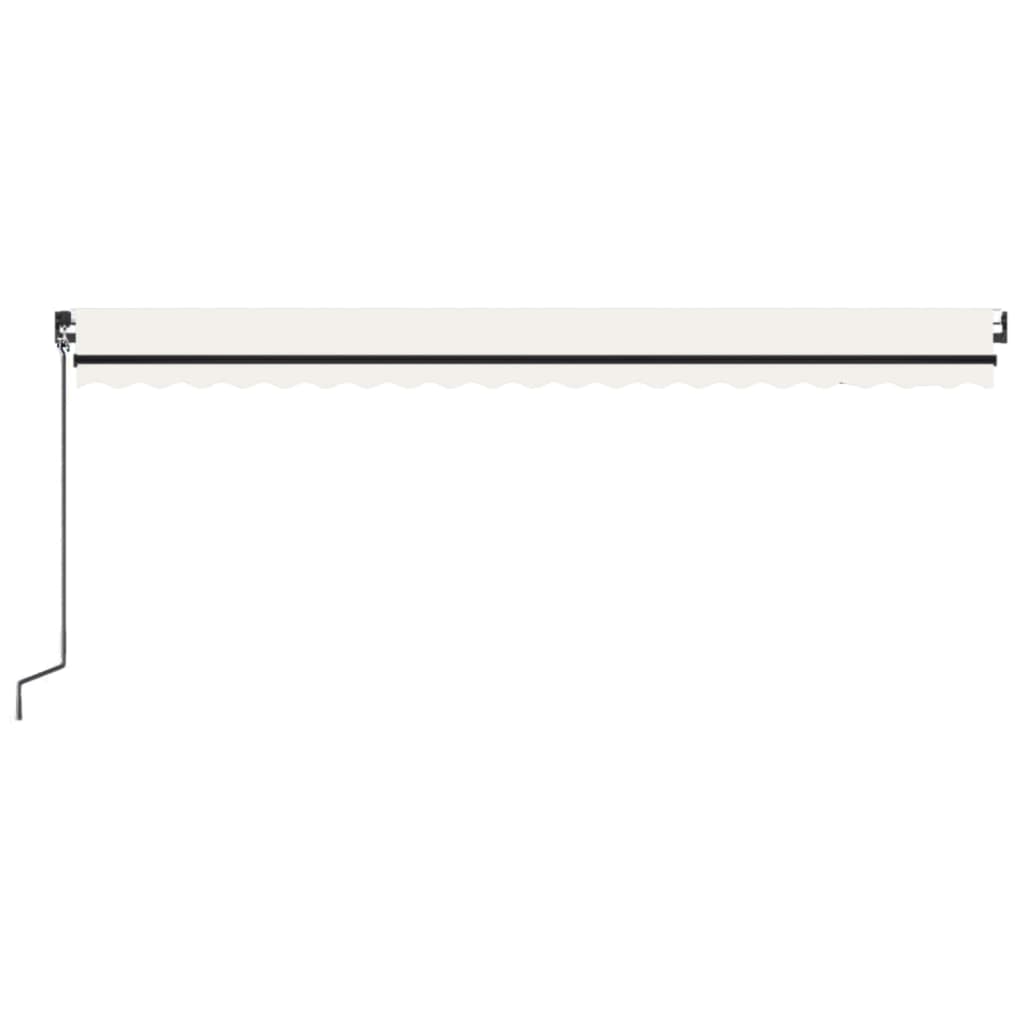 Luifel automatisch met LED en windsensor 500x350 cm crèmekleur