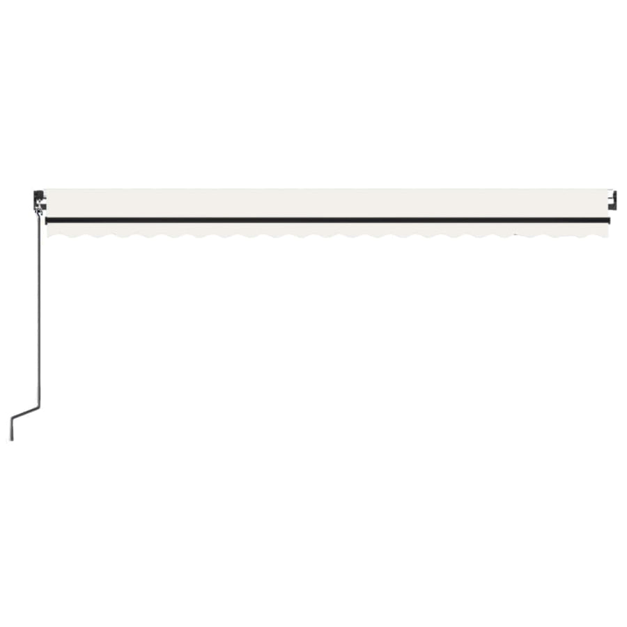 Luifel automatisch met LED en windsensor 500x350 cm crèmekleur