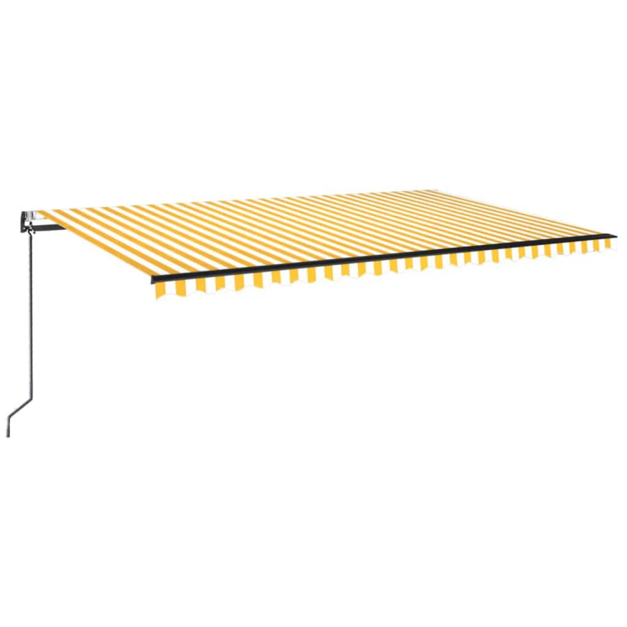 Luifel automatisch met LED en windsensor 500x350 cm geel wit