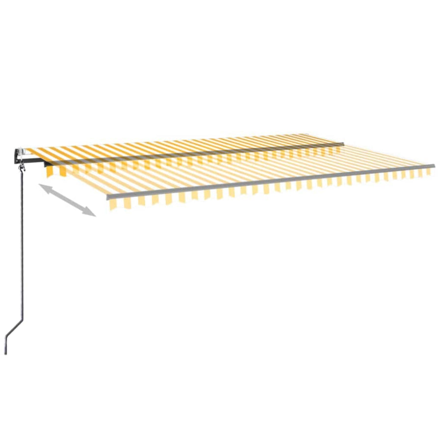 Luifel automatisch met LED en windsensor 500x350 cm geel wit
