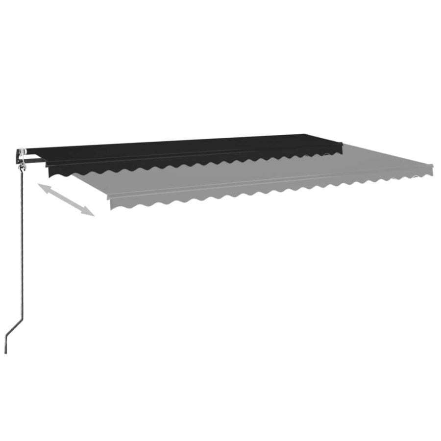 Luifel automatisch met LED en windsensor 500x350 cm antraciet