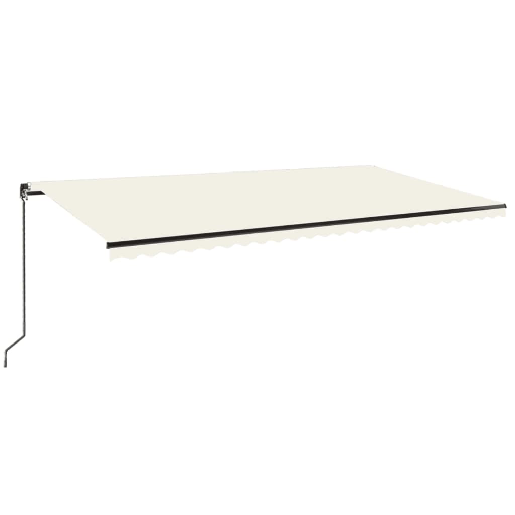 Luifel Handmatig Uittrekbaar Met Led Kleurig 600 x 350 cm Crème