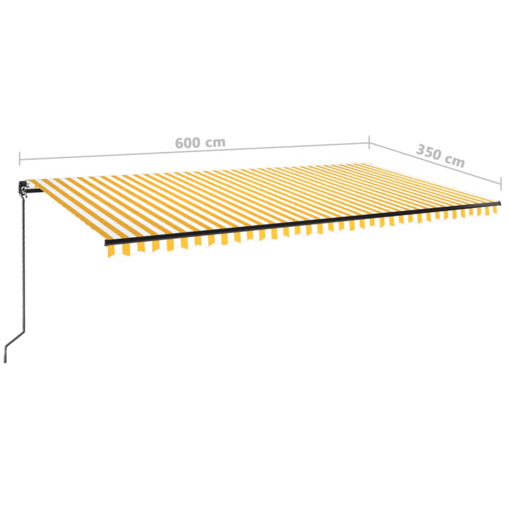 Luifel Handmatig Uittrekbaar Met Led Geel En Wit 600 x 350 cm