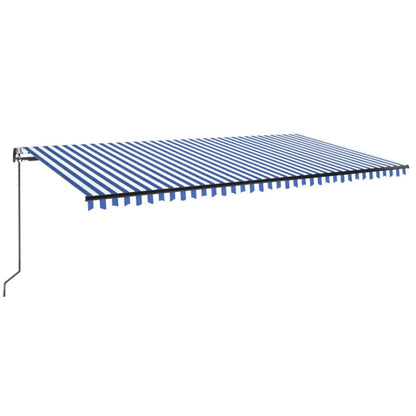 Luifel Automatisch Uittrekbaar 600 x 350 cm Blauw en wit