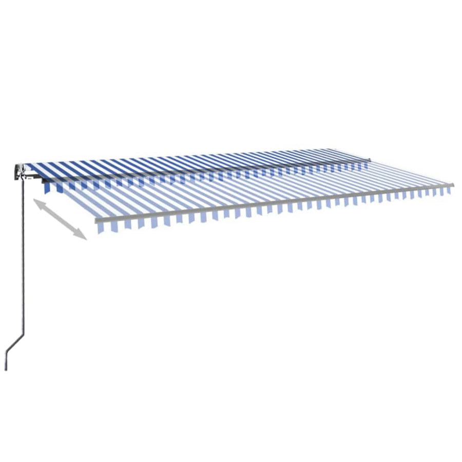 Luifel Automatisch Uittrekbaar 600 x 350 cm Blauw en wit