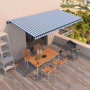 Luifel automatisch uittrekbaar 600x350 cm blauw wit