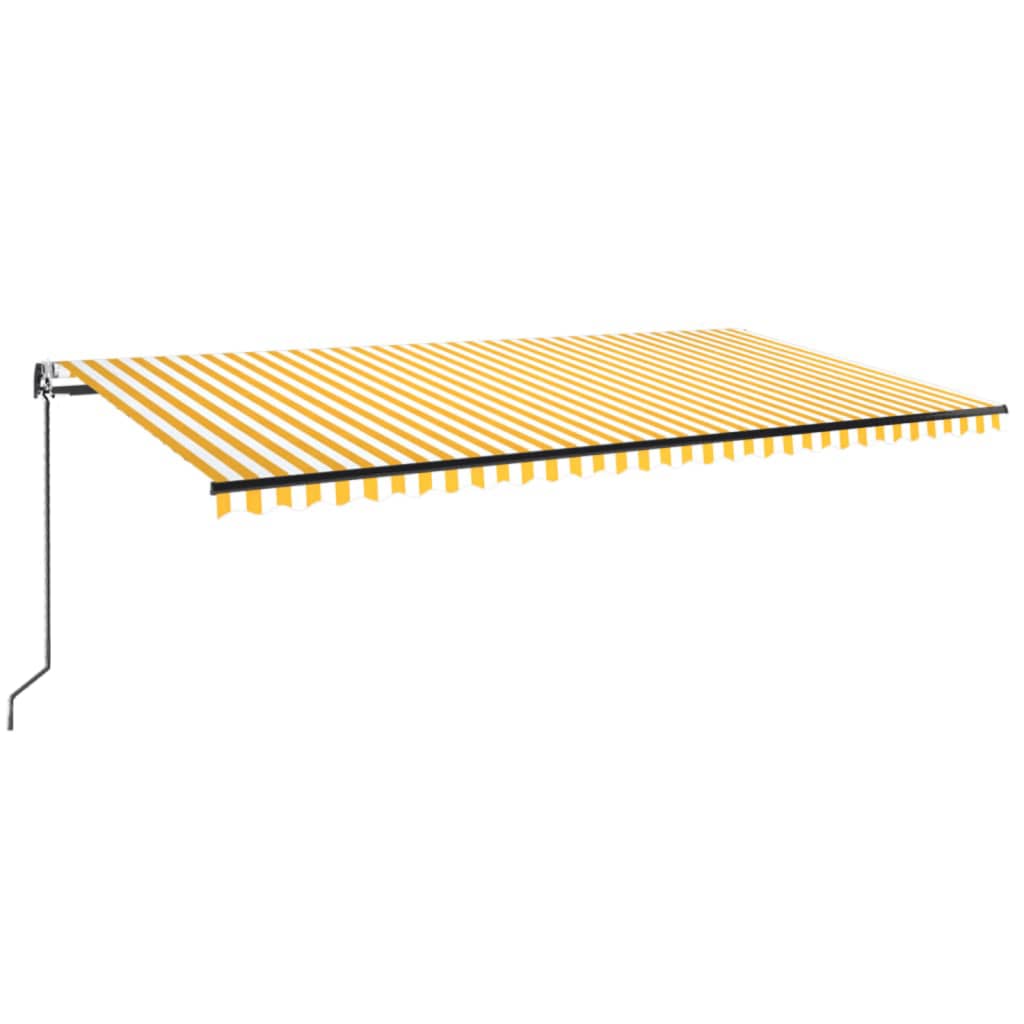 Luifel Automatisch Uittrekbaar 600 x 350 cm Geel en wit