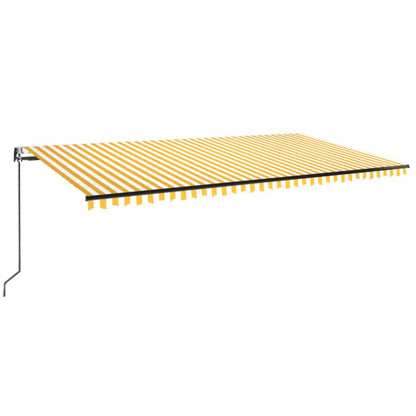 Luifel Automatisch Uittrekbaar 600 x 350 cm Geel en wit