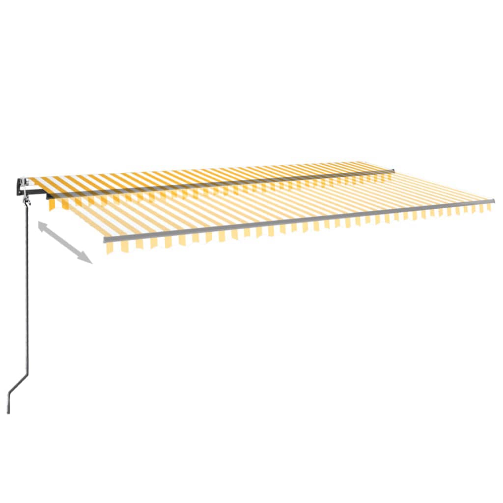 Luifel Automatisch Uittrekbaar 600 x 350 cm Geel en wit