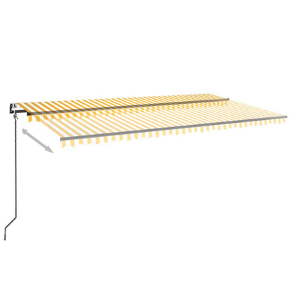 Luifel Automatisch Uittrekbaar 600 x 350 cm Geel en wit