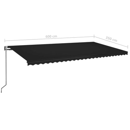 Luifel Automatisch Uittrekbaar Kleurig 600 x 350 cm Antraciet
