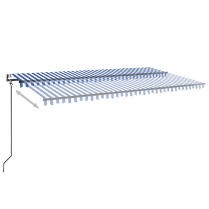 Luifel Automatisch Met Led En Windsensor Blauw En Wit 600 x 350 cm