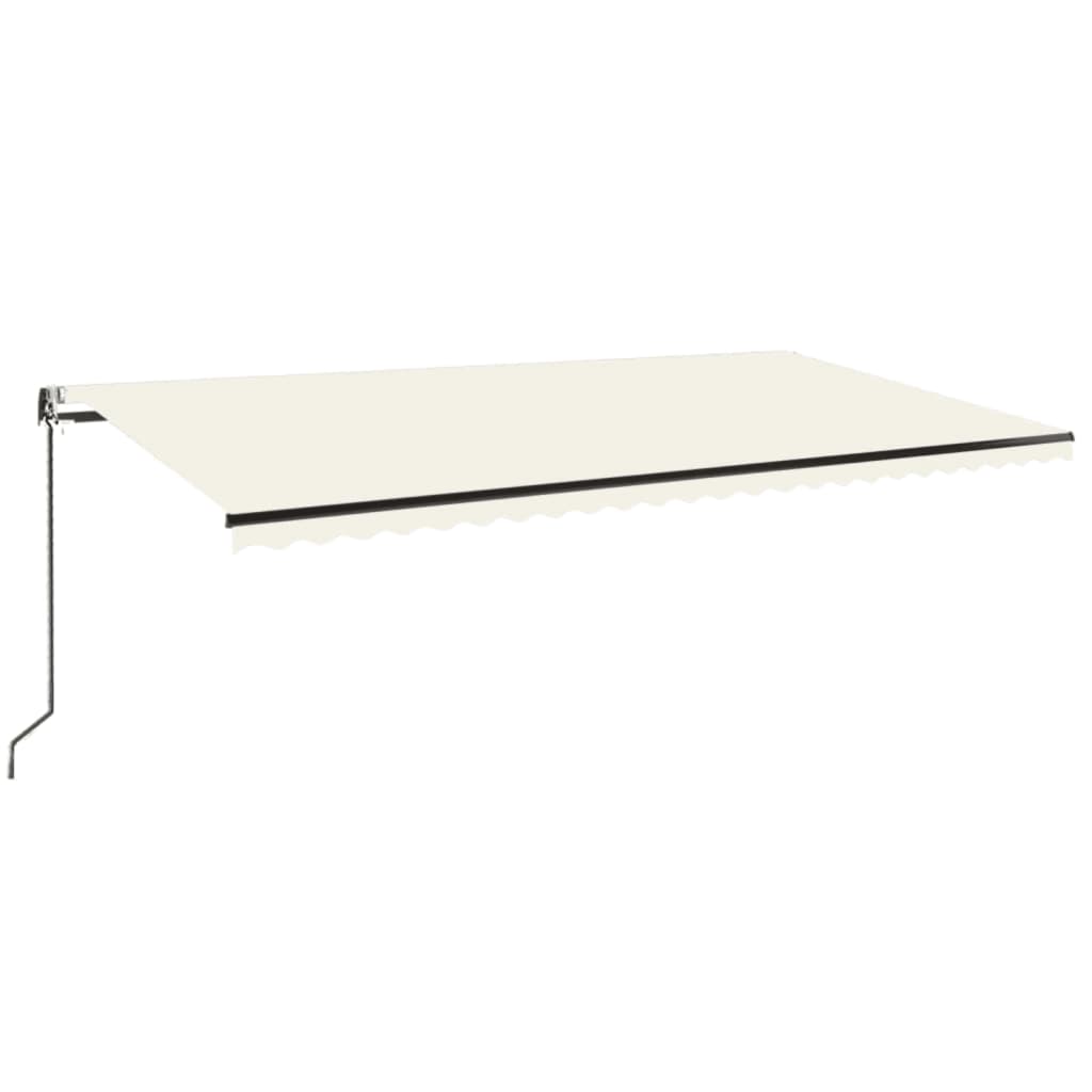 Luifel automatisch met LED en windsensor 600x350 cm crèmekleur