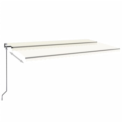 Luifel automatisch met LED en windsensor 600x350 cm crèmekleur