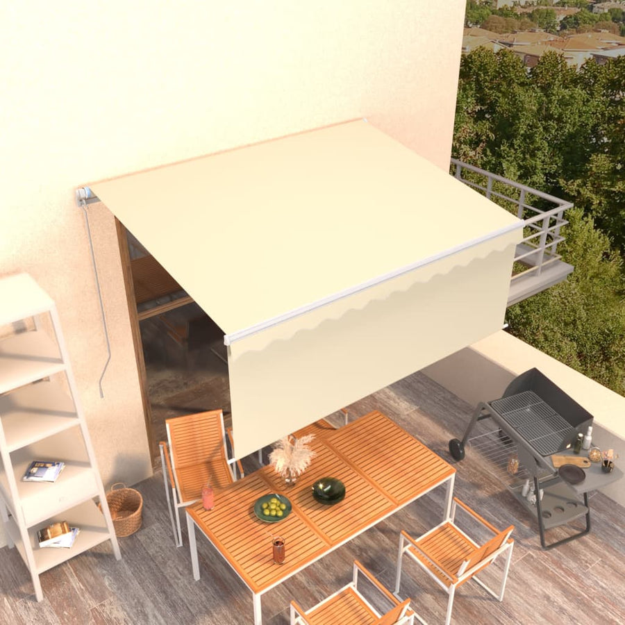 Luifel Handmatig Uittrekbaar Met Rolgordijn 3X2,5 M Kleur 3 x 2.5 m Crème