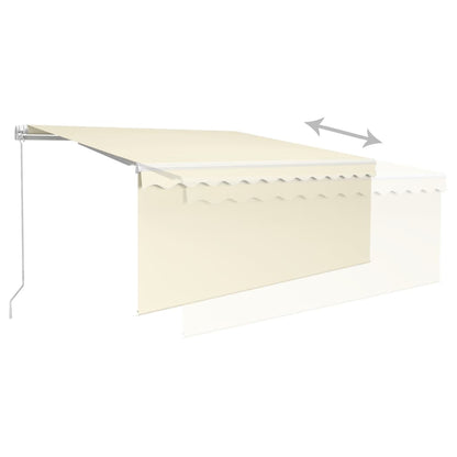 Luifel Handmatig Uittrekbaar Met Rolgordijn Led 3X2,5 M 3 x 2.5 m Crème