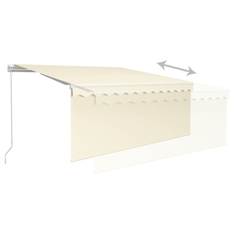 Luifel Handmatig Uittrekbaar Met Rolgordijn Led 3X2,5 M 3 x 2.5 m Crème