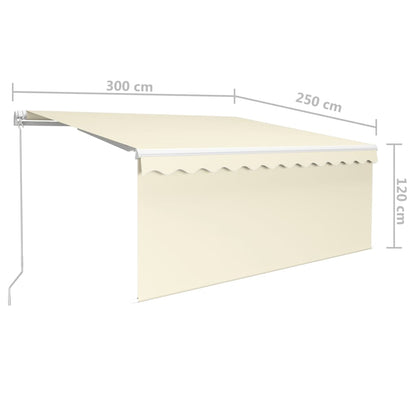 Luifel Handmatig Uittrekbaar Met Rolgordijn Led 3X2,5 M