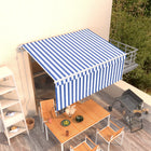 Luifel 300x250 cm elektrisch rolgordijn blauw wit