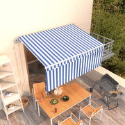 Luifel 300x250 cm elektrisch rolgordijn blauw wit