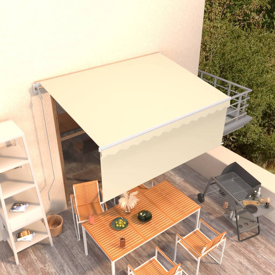 Luifel Automatisch Uittrekbaar Met Rolgordijn 3X2,5 M 3 x 2.5 m Crème