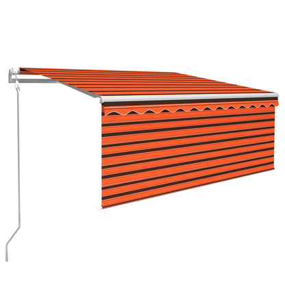 Luifel Automatisch Uittrekbaar Met Rolgordijn 3X2,5 M Oranje 3 x 2.5 m Multikleur