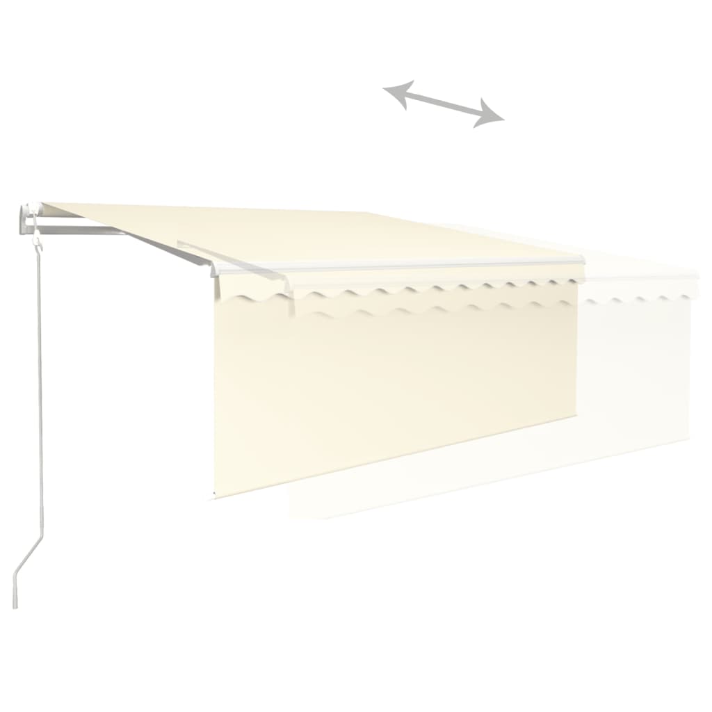 Luifel Automatisch Met Gordijn, Led En Windsensor 3X2,5 M 3 x 2.5 m Crème