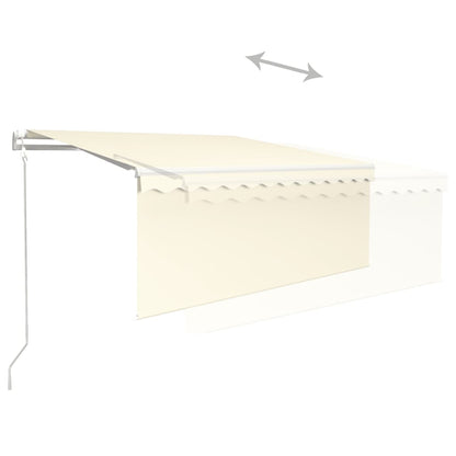 Luifel Automatisch Met Gordijn, Led En Windsensor 3X2,5 M 3 x 2.5 m Crème