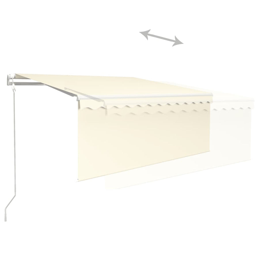 Luifel Automatisch Met Gordijn, Led En Windsensor 3X2,5 M 3 x 2.5 m Crème