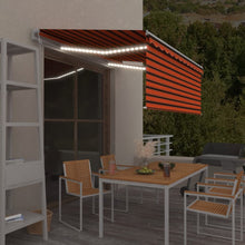 Luifel Met Rolgordijn, Led En Windsensor 3X2,5 M Oranje Bruin 3 x 2.5 m Multikleur