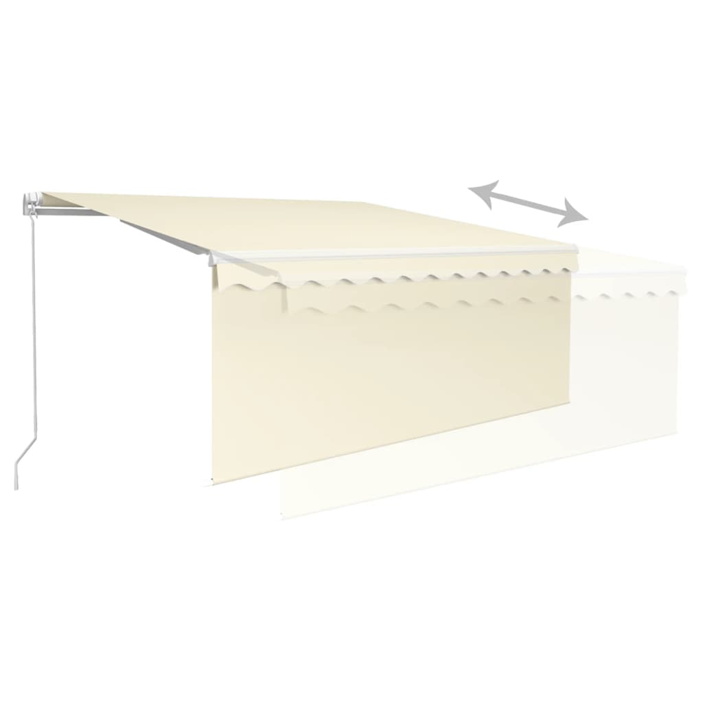 Luifel Handmatig Uittrekbaar Met Rolgordijn 3,5X2,5 M 3.5 x 2.5 m Crème